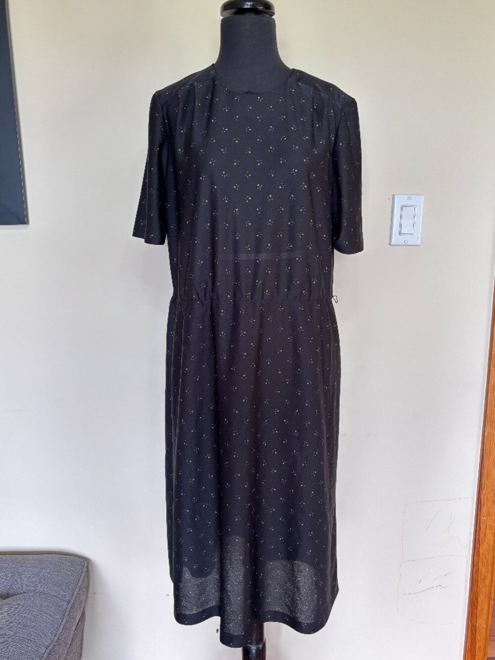 Vintage handmade dress with subtle print